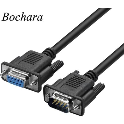 Bochara DB9 9Pin RS232 Extension Cable Male Female 1.5m 3m 5m 10m Black