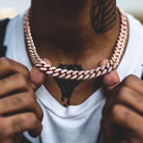 Bling Men Hip Hop Miami Cuban Chain Necklace Unique Star Trendy Fashion Rapper Jewelry Iced Out Cuban Necklaces Dropshiping
