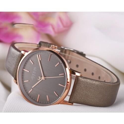 Elegant Simple Thin Lady Womens Watch Japan Quartz Fashion Fine Hours Dress Leather Bracelet Girl Birthday Gift Julius Box