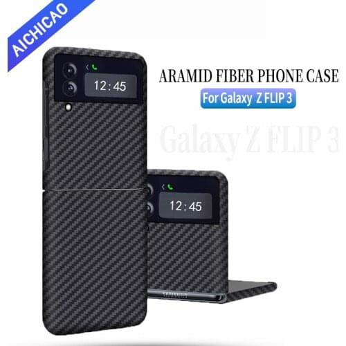 ACC-carbon Real carbon fiber case For Samsung Galaxy Z Flip 3 case Ultra-thin anti-drop Aramid fiber Z Flip 3 phone hard Cover