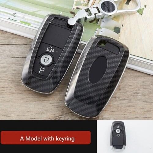 Carbon Fiber Abs Key Cover Case For Ford Focus 2 3 4 Fiesta Range St Kuga Mondeo Mk4 Fusion Ecosport 2012-2015 Car Styling
