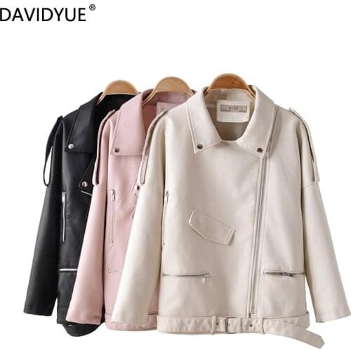 Женские модные кожаные куртки Davidyue China At AliExpress