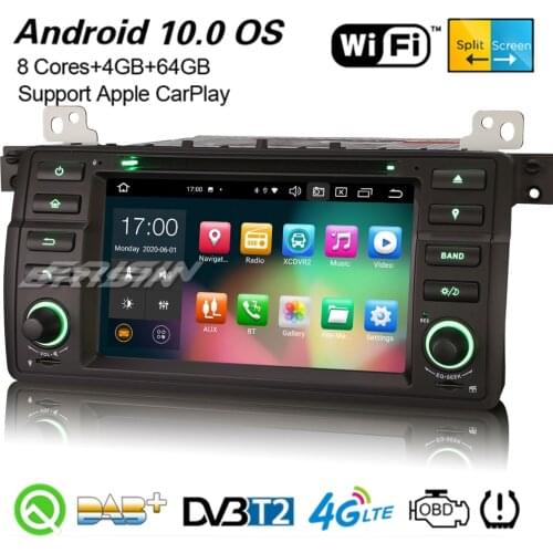 Erisin 8162 8-Core Android 10.0 CarPlay Car Stereo DAB+Navi WiFi BT OBD2 Canbus DSP GPS For BMW 3er E46 320 325 M3 MG ZT Rover75