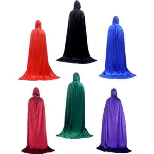 Gothic Hooded Cloak Adult Elf Witch Long Purim Carnival Halloween Cloaks Capes Robe Larp Women Men Vampires Grim Reaper Party