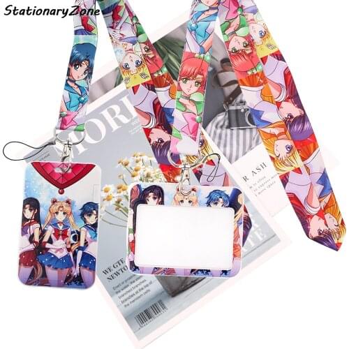 JY031 Anime Girls Lanyard Plant Neck Strap for Key ID Card Cell Phone Straps Badge Holder Fashion Student Accessories