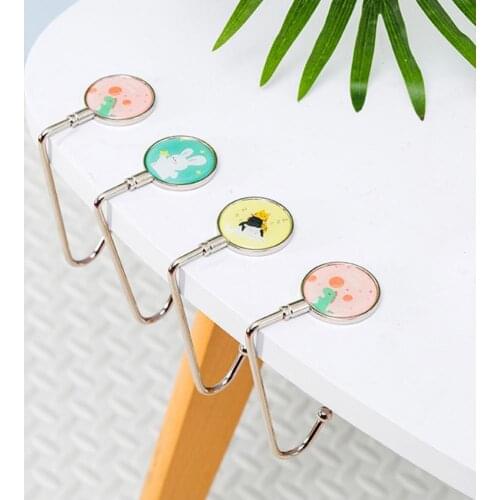 Creative Portable Foldable Bag Purse Hook Handbag Hanger Purse Hook Handbag Holder Shell Bag Folding Table Hook home accessories