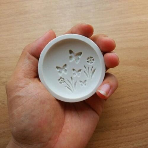 Round Butterfly Flowers fondant cake molds Fondant decoration soap chocolate mould for the kitchen baking cake tool SQ1780