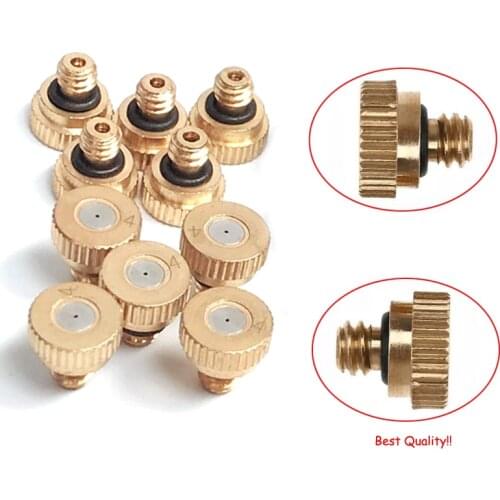 5pcs Brass Misting Nozzle 0.2-0.8mm Orifice Water Mister Parts Fog Nozzle For Patio Misting System Outdoor Cooling