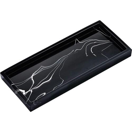 Hot Hotel Storage Tray Marbled Item Storage Tray Anti-Marbled Tray Resin Bathroom Tray Toilet Sink Tray Black