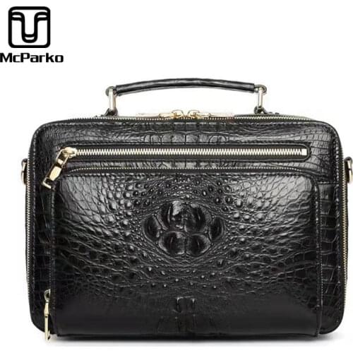 McParko Luxury Mens bag Handbag Crocodile Shoulder Bag For Men Genuine Leather Crocodile Briefcase Bag Top handle Business Gift