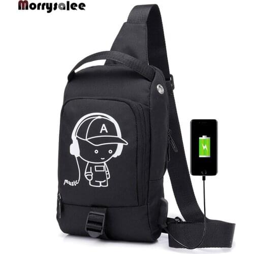 Chest Package Mens Messenger Bag USB Charging Shoulder Bags Sports And Leisure Large capacity Anti-theft Fitness Crossbody Bag