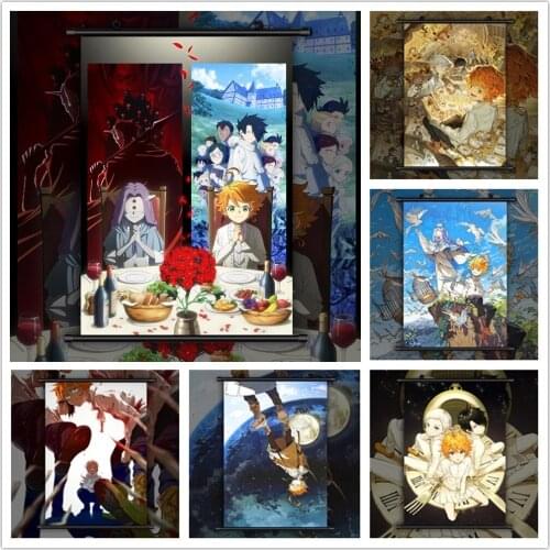 Wall Art Canvas Pictures The Promised Neverland Emma Norman Painting Anime Print Poster Plastic Hanging Scrolls Home Decoration