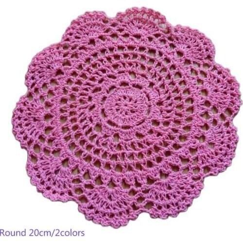 New Round lace cotton table place mat pad Cloth crochet placemat cup mug Christmas tea coffee coaster dining pot doily kitchen