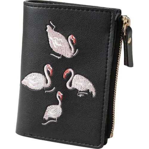 New Fashion Women Wallets Zipper Coin Purse Pocket Lady Money Bag Woman Short Wallet Card Holder Bird Prints Purses Girls Bags