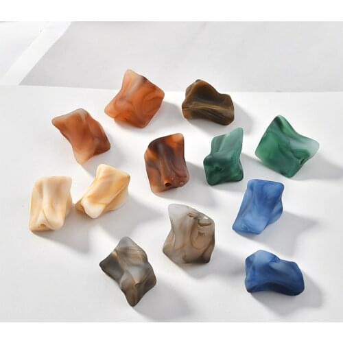 New style 50pcs/lot color print geometry irregular shape straight hole beads diy jewelry earring/garment accessory