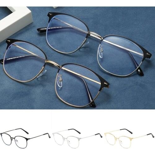 Anti-Blue Glasses Retro Metal Frame Glasses Men and Women General Goggles Comfortable FS99