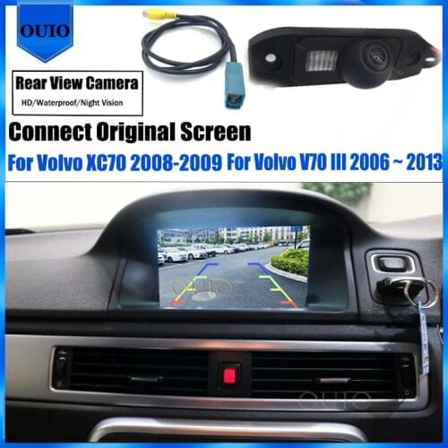 Original Screen Video Input Rear Camera For Volvo V70 XC70 2006 2007 2008 2009 2010 2011 ~ 2013 Reverse Back Up Parking Camera