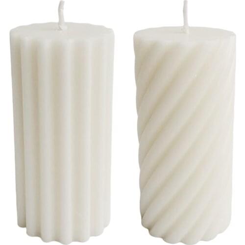Paraffin Candle Pillar Candle Farmhouse Aesthetic Home Wedding Party Decors