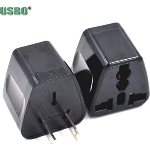 Black 10A 220V CE 2p pole American standard connector EU AU UK to US travel plug adaptor mobile phone charger adapter plug