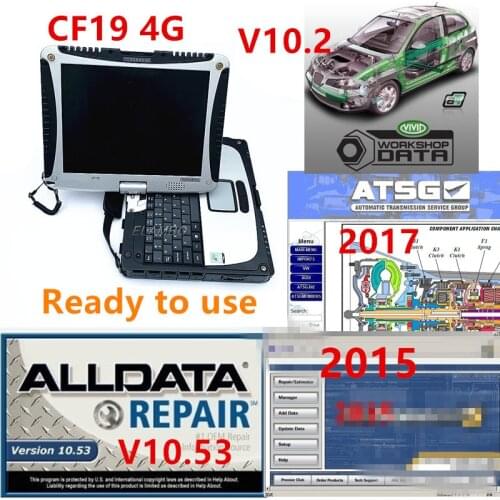 Alldata 2020 Hot sale 10.53v repair software mit//chell OD5 vivid workshop atsg 2017 4in1 1TB installed CF19 4G Toughbook laptop