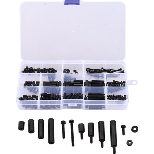 SHGO HOT-250Pcs M2 Nylon Hex Spacers Screw Nut Standoff Plastic Accessories Assortment for FPV Drone Quadcopter Building PC PCB