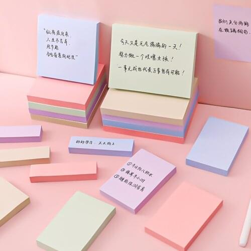 100 Sheets Sticky Note Cute Morandi Color Memo Diary Decoration Message Sticky Notes Bookmark Stationery