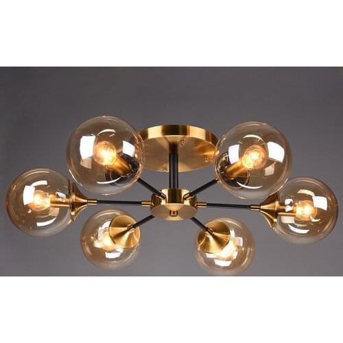 Postmodern LED Pendant Lights Glass Ball Spider Lamp Nordic Restaurant Hanging Lights Lighting Fixtures Living Room Chandelier