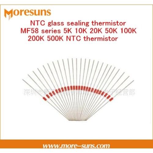 Fast Free Ship 100pcs/lot NTC glass sealing thermistor MF58 series 5K 10K 20K 50K 100K 200K 500K NTC thermistor