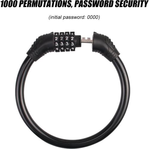 1.2m Bike Cable Lock Anti-theft Bicycle Motorcycle Cycling Equipment for WEST BIKING Outdoor Caring Personal Bicycle Supply