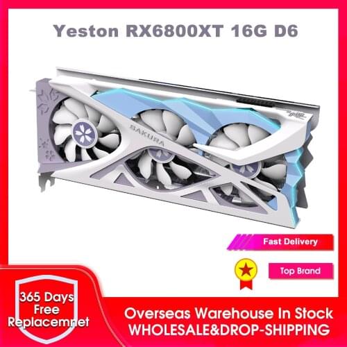 Yeston RX6800XT 16G D6 Graphic Card 21/7nm 2065-2310MHz 16G/256bit/GDDR6 PCI-Express 4.0 2*DP +HDMI-Compatible +Type Video Card