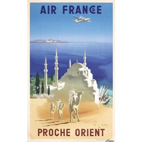 Vintage Air France Travel Tourism Proche Orient Retro Poster Canvas Painting DIY Wall Paper Posters Home Decor Gift