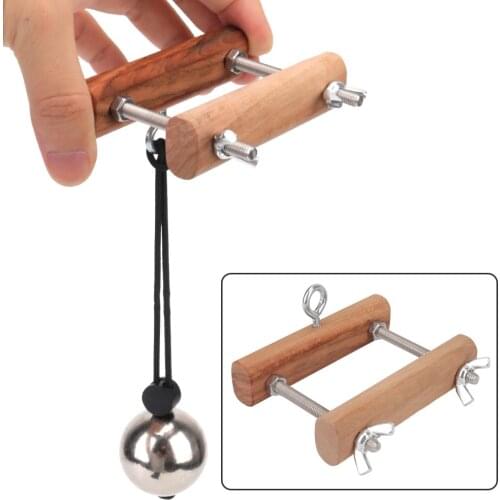 Adult Products Testicle Crusher Wooden Male Penis Training Stretcher Metal Ball Scrotum Pendant Ball Penis Rings Clamp