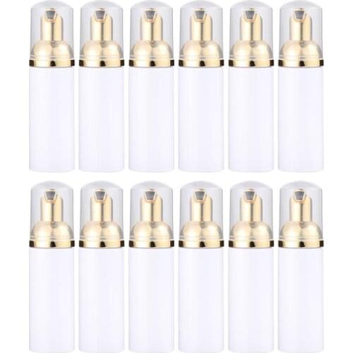 12Pcs 30ml Empty Foaming Bottles DIY Makeup Refillable Bottles Foaming Facial Cleanser Container Holder Foaming Dispenser