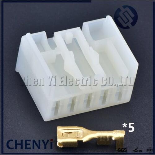 2 Sets 5 Pin auto plastic housing plug female electric unsealed connector with terminals