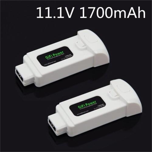 2 Pcs/Pack 11.1V 1700mAh 18.87Wh Lipo Battery for Yuneec Breeze Flying Camera Drone Extra Replacement Power