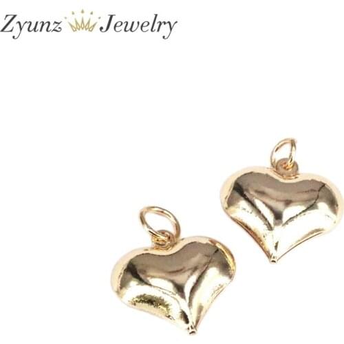 20PCS, High Polished Heart Pendant/Charm,Hear Charm, Necklace Bracelet Charm Pendant