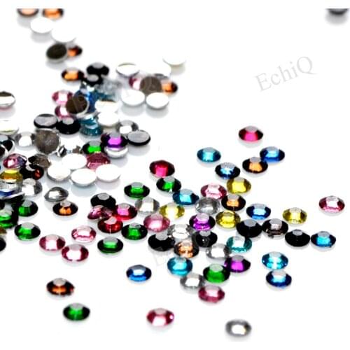2016 New 1000Pcs/Bag 3mm Mixed Color Rhinestone 3D Nail Art Decorations Non Hotfix Flat back Crystal Beads for nails DIY N01-N22