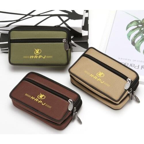 2020 Multifunction Canvas Wear-resistant Waist Pack For old Man Male Outdoor Sports Running Mobile Phone bag Coin Purse Handbag