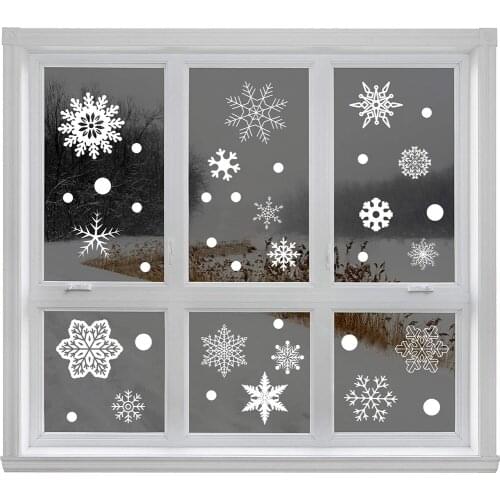 27Pcs/Lot Christmas Snowflake Window Sticker Winter Wall Stickers Kids Room Christmas Decorations for Home New Year Stickers