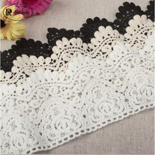 3 Yards / Lot Width 9cm White 100% Cotton Embroidered Lace Fabric , DIY Handmade Materials Lace Trim Free Shipping RS101