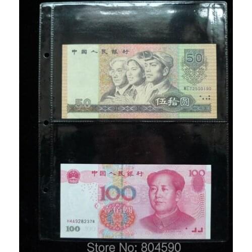 5 Pcs Album Pages 2 Pockets Money Bill Note Currency Holder Collection 180x120mm Free Shipping Wholesale PVC Material