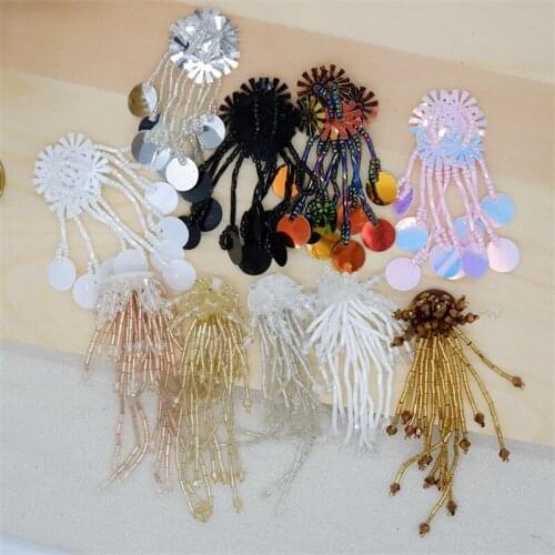 5PC high-grade 3D long hanging beads clothing accessories handmade beaded cloth stickers hat bag jewelry materials
