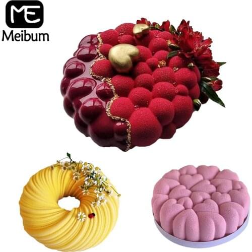 Meibum Cake Decoration Accessories 3 Types Silicone Mold Baking Tools Mousse Pastry Pan Party Dessert Mould Kitchen Supplies