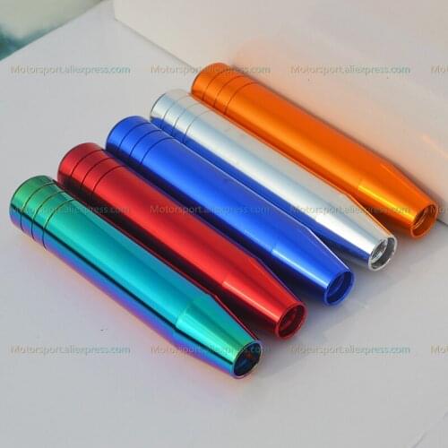 JDM 18cm red/blue/gold/rainbow Color Aluminum Stick Car Shift Lever Knob