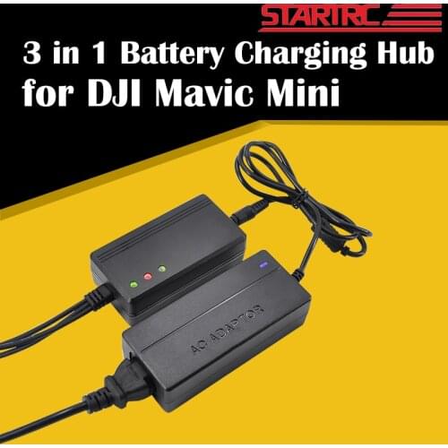 STARTRC Car Charger 3 in 1 Intelligent Battery Charging Hub Adapter for DJI Mavic Mini Drone Parts 3 pcs Batteries EU US