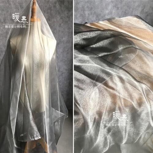 High-end Tulle Fabric Reflective Silver Hazy feeling Gloss DIY Veil Flower Background Decor Hanfu Dress Fashion Designer Fabric