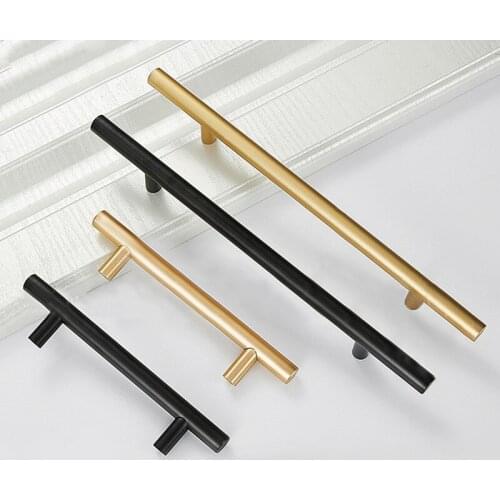 Black Golden Cupboard Handle Brushed Stainless Steel Kitchen Cabinet Door Knob Furniture Drawer Pull Hardware Pulls Bar Handle