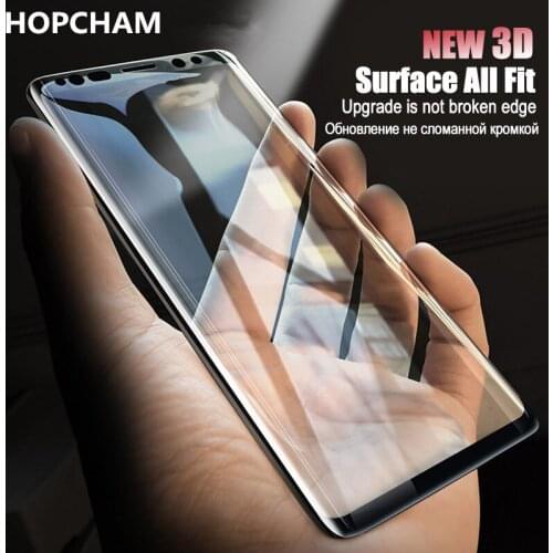 HOPCHAM 3D Curved Tempered Glass For Samsung Galaxy S8 Plus Full Cover Screen Protector 9H For Galaxy S8 Protective Glass Film