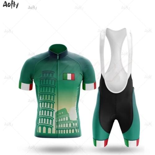 Italy Breathable Pro Cycling Jersey 2020 Summer Mtb Clothes Short Bicycle Clothing Ropa Maillot Ciclismo Bike WearBIB Short Kit