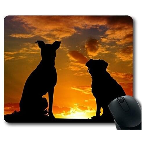 Dogs pets garden Mouse Pads ,Dogs Animals Sunset Friends Friendship Affection,dogs mouse mat